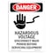 Signmission OSHA Danger Sign, 14" Height, Rigid Plastic, Hazardous Voltage Disconnect, Portrait OS-DS-P-1014-V-1318 - alternate 1